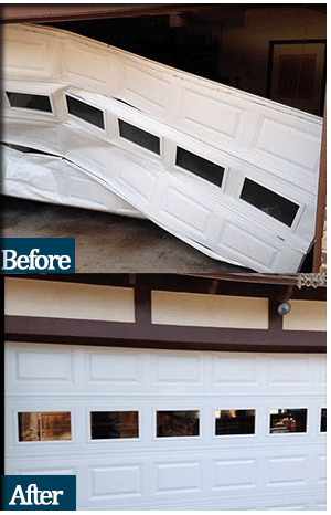garage door before and after 